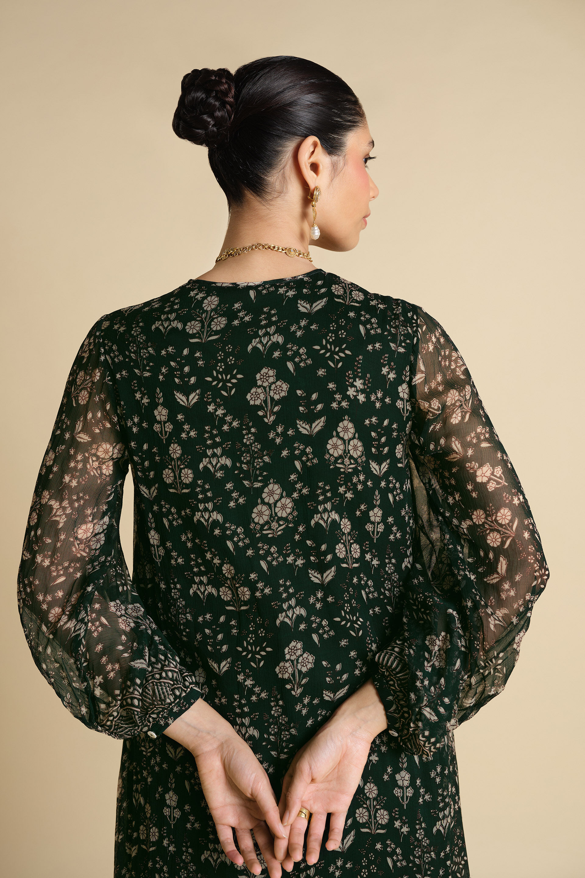 Sithara Printed Kaftan - Green, Green, image 5